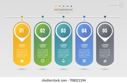 Infographics design template with icons, process diagram, vector eps10 illustration