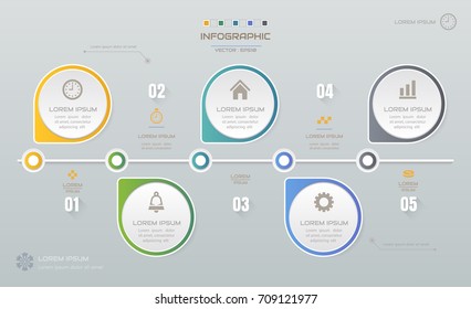 Infographics design template with icons, process diagram, vector eps10 illustration