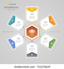 Infographics design template with icons, process diagram, vector eps10 illustration