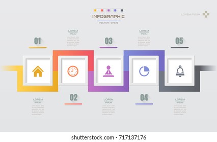 Infographics design template with icons, process diagram, vector eps10 illustration