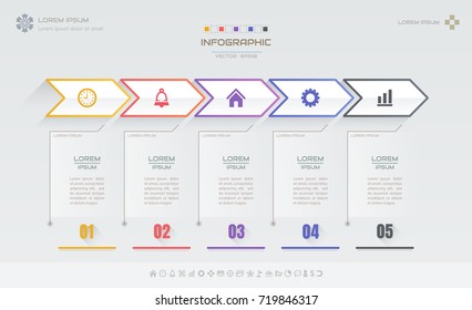 Infographics design template with icons, process diagram, Vector eps10 illustration