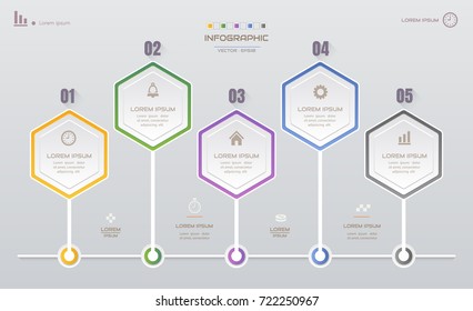 Infographics design template with icons, process diagram, vector eps10 illustration