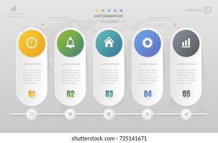 Infographics design template with icons, process diagram, vector eps10 illustration