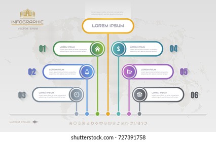 Infographics design template with icons, process diagram, vector eps10 illustration