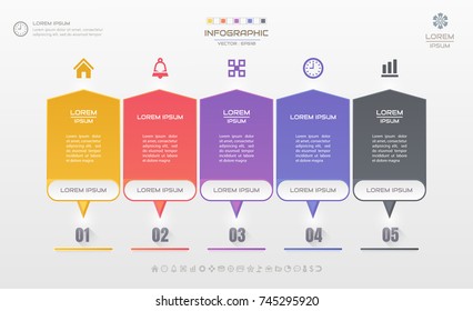 Infographics design template with icons, process diagram, vector eps10 illustration
