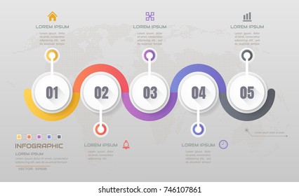 Infographics design template with icons, process diagram, vector eps10 illustration