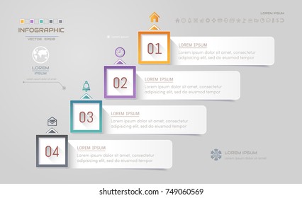 Infographics design template with icons, process diagram, vector eps10 illustration