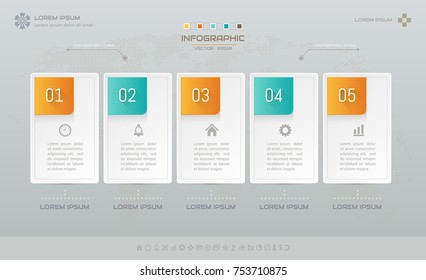 Infographics design template with icons, process diagram, vector eps10 illustration