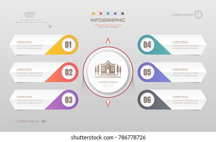 Infographics design template with icons, process diagram, vector eps10 illustration