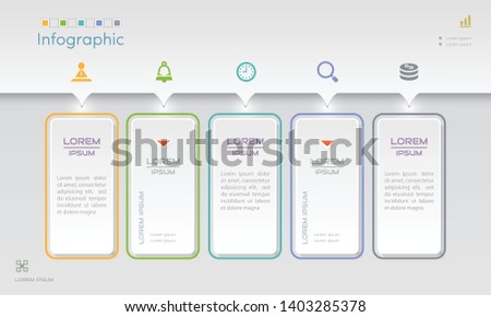 Infographics design template with icons, process diagram, vector eps10 illustration