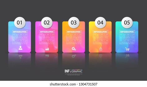 Infographics design template with l  colorful geometric dynamic shapes, can be used for workflow layout, diagram, annual report, web design.Creative banner,label vector.