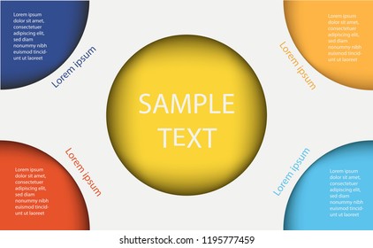 Infographics design template , lay out, topics, colorful circles shape with 3d style, shadow, Vector eps10