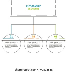 Infographics design template made from color lines. Business concept with 3 options, parts or steps