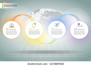 Infographics design template and marketing icons can be used for workflow layout, diagram, annual report, web design. Business concept with 4 options, steps or processes.