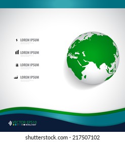 Infographics design template with modern globe. Vector illustration.