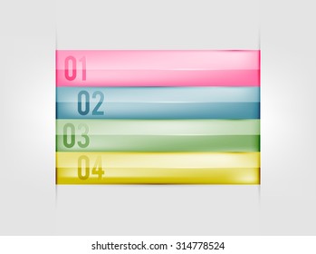 Infographics design template. Numbered banners. Creative ribbon paper style.