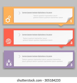 Infographics  Design template  with numbered horizontal banners  