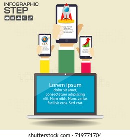 Infographics design template with options, process diagram, vector eps10 illustration