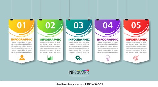 Infographics design template, poster mock up, watercolors splash  with 5 steps or options, can be used for workflow layout, diagram, annual report, web design. Creative banner, label vector.

