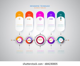 Infographics design template timeline with 3D paper and technology engineering  can be used for your business,book cover,template,flowchart,banner,diagram, Infographic presentation,Vector illustration