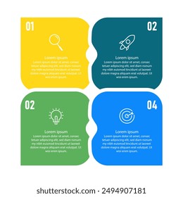 infographics design template. timeline with 4 steps, options. can be used for workflow diagram, info chart, web design. vector illustration,