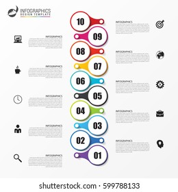 Infographics design template. Timeline concept with icons. Vector illustration
