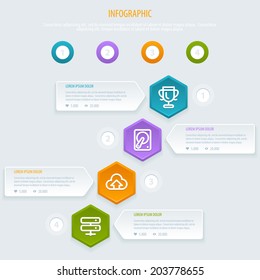 Infographics design template. Vector illustration can be used for workflow layout, diagram, number options, web design. Eps 10