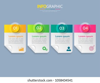 Infographics design template,3D Business concept with 4 steps or options, can be used for workflow layout, diagram, annual report, web design.Creative banner,label vector