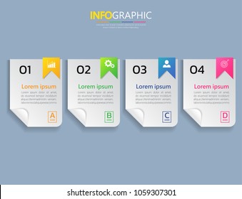 Infographics design template,3D Business concept with 4 steps or options, can be used for workflow layout, diagram, annual report, web design.Creative banner,label vector.