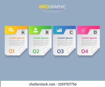 Infographics design template,3D Business concept with 4 steps or options, can be used for workflow layout, diagram, annual report, web design.Creative banner,label vector