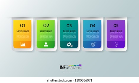 Infographics design template,3D Business concept with 5 steps or options, can be used for workflow layout, diagram, web design.creative banner,label vector