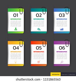 Infographics design template,3D Business concept with 6 steps or options, can be used for workflow layout, diagram, annual report, web design.Creative banner,label vector