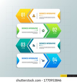 Infographics design template,3D Business concept with 4 steps or options, can be used for workflow layout, diagram, annual report, web design.Creative banner,label vector.