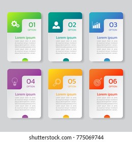 Infographics design template,3D Business concept with 6 steps or options, can be used for workflow layout, diagram, annual report, web design.Creative banner,label vector