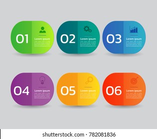 Infographics design template,3D Business concept with 6 steps or options, can be used for workflow layout, diagram, annual report, web design.Creative banner,label vector
