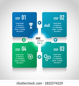 Infographics design vector and business icons with 4 options.