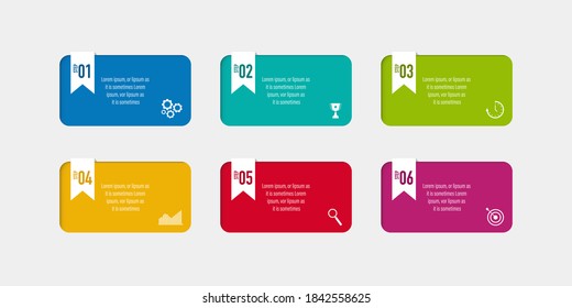 Infographics design vector and business icons with 6 options