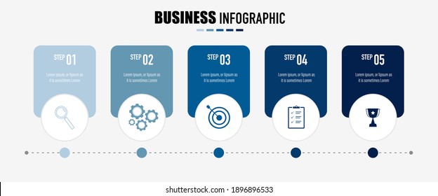 Infographics design vector and business icons with 5 options for presentation and web site	