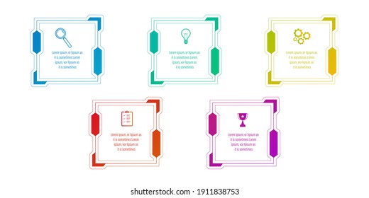 Infographics design vector and business icons with 5 options for presentation and web site	