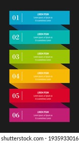 Infographics design vector and business icons with 6 options for presentation and web site	
