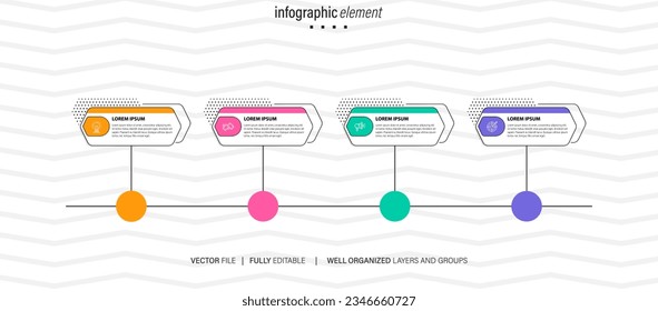 Infographics design vector and business icons with 4 options.