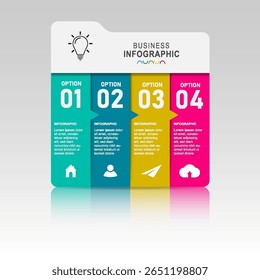 Infographics design vector and business icons with 4 options.