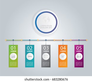 Infographics design vector and business icon.Vector timeline infographic template.