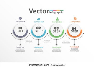 Infographics design vector can be used for workflow layout, diagram, annual report, web design. Business concept with 4 options, steps or processes. Vector eps 10