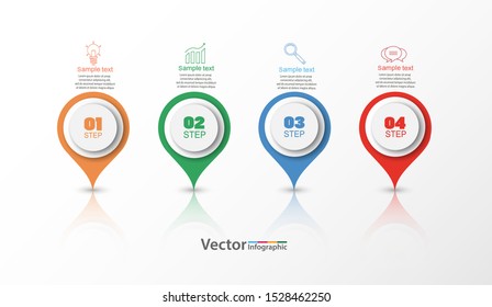 Infographics design vector can be used for workflow layout, diagram, annual report, web design. Business concept with 4 options, steps or processes. Vector eps 10
