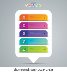 Infographics design vector and marketing icons can be used for workflow layout, diagram, annual report, web design. Business concept with 5 options, steps or processes.