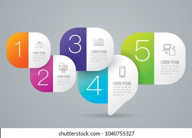 Infographics design vector and marketing icons can be used for workflow layout, diagram, annual report, web design. Business concept with 5 options, steps or processes.