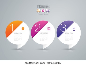 Infographics design vector and marketing icons can be used for workflow layout, diagram, annual report, web design. Business concept with 3 options, steps or processes.