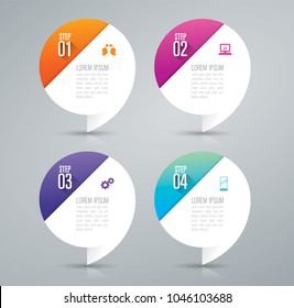 Infographics design vector and marketing icons can be used for workflow layout, diagram, annual report, web design. Business concept with 4 options, steps or processes.