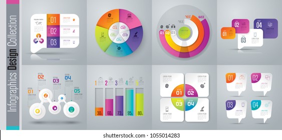 Infographics design vector and marketing icons can be used for workflow layout, diagram, annual report, web design. Business concept with 3, 4 and 5 options, steps or processes.